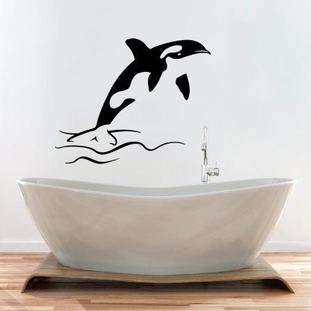 Трафарет дельфина в ванную