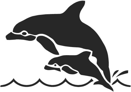 Дельфин трафарет