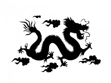 Силуэты китайских драконов