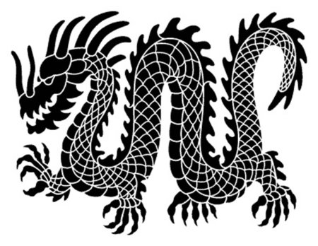 Трафареты китайских драконов