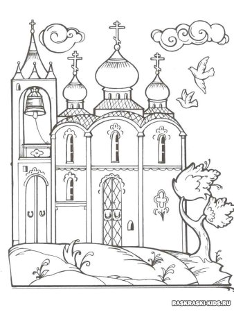 Православный храм рисунок