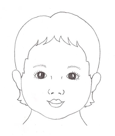 Контур лица для рисования для детей