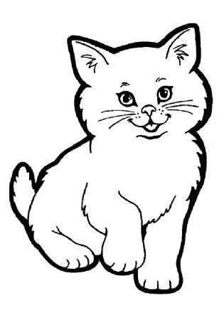 Трафарет котенка для рисования для детей (44 фото)