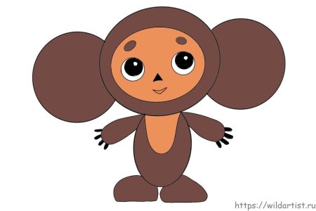 Чебурашка раскраска для детей