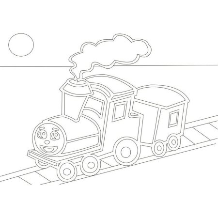 Трафарет поезда для рисования