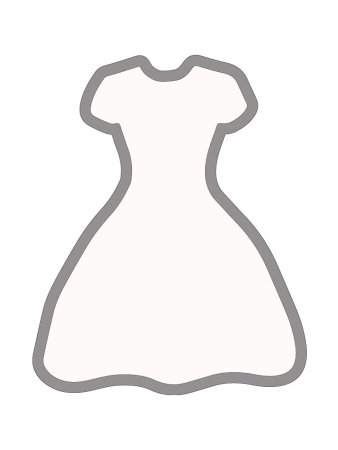 Трафарет платья для рисования