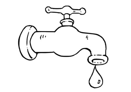 Раскраска кран с водой