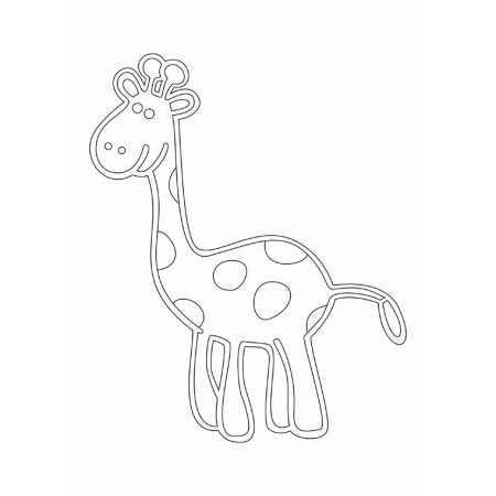 Трафарет жирафа для рисования для детей (43 фото)