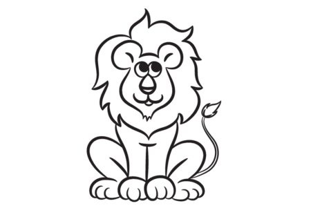 Лев трафарет для детей