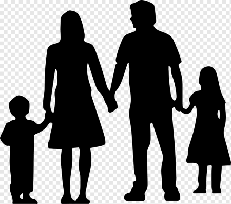 Силуэт родителей с ребенком