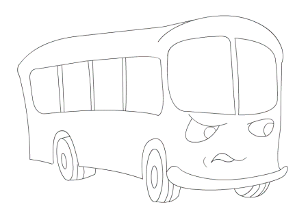Трафарет автобуса для рисования для детей (43 фото)