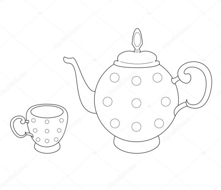 Чайник с кружками для раскрашивания