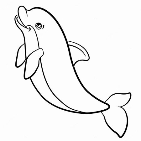 Трафарет дельфина для рисования для детей (42 фото)