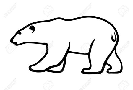 Трафарет белого медведя для детей (38 фото)