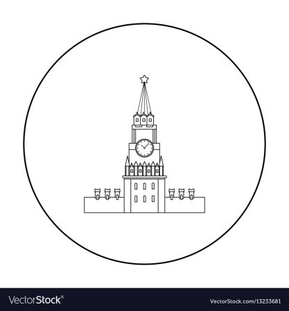 Раскраска Спасская башня Кремля для детей