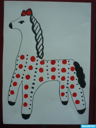 Трафарет дымковского коня для детей (48 фото)