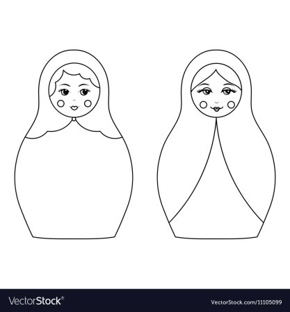 Матрешка раскраска для детей
