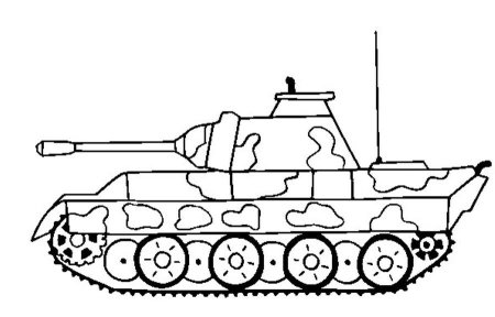 Раскраска танка т-34 для детей