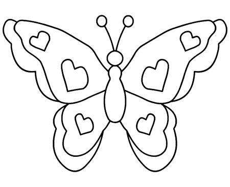 Трафарет бабочки для раскрашивания для детей (48 фото)