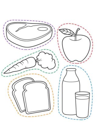 Раскраска продукты питания