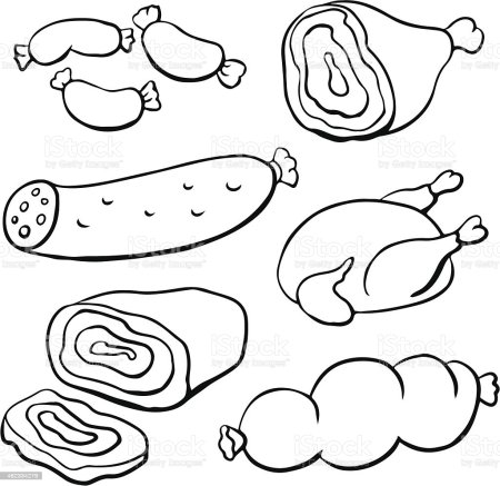 Раскраски мясо мясные продукты для детей