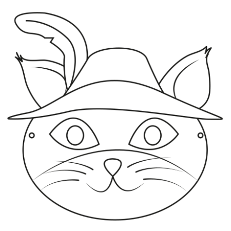 Маска котика черно-белая