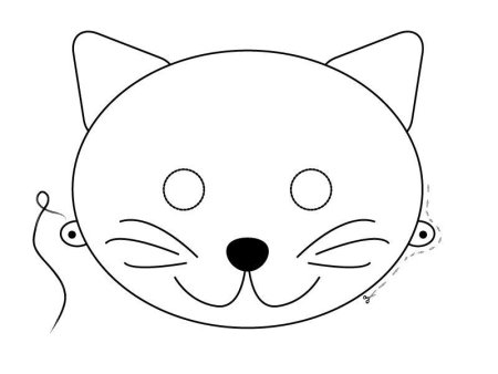 Маска кота раскраска