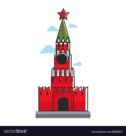 Спасская башня Кремля рисование
