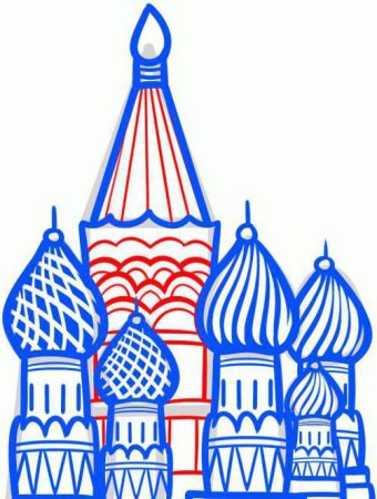 Храм Василия Блаженного рисунок для детей