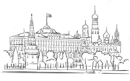 Раскраска Москва Кремль для детей