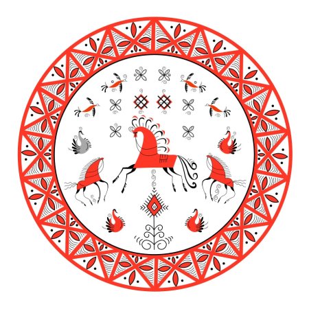 Уточки, гуси, лебеди Мезенская роспись