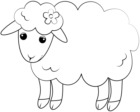 Трафарет овечки для рисования для детей (45 фото)