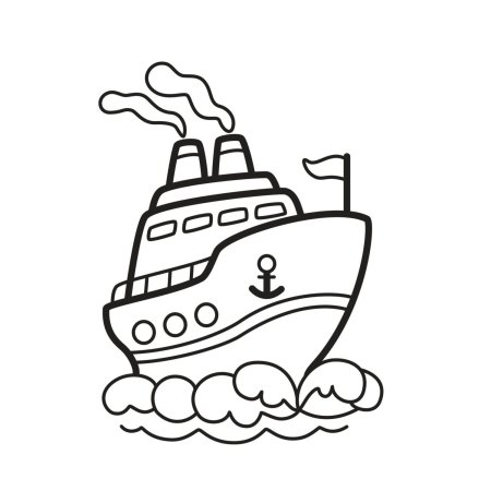 Раскраска. Кораблик