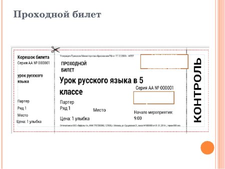 Макет билета в театр