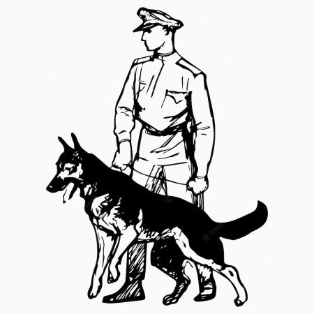 Раскраска Военная собака