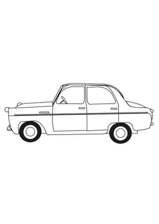 Легковой автомобиль раскраска для малышей