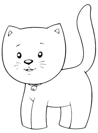 Котенок раскраска для малышей