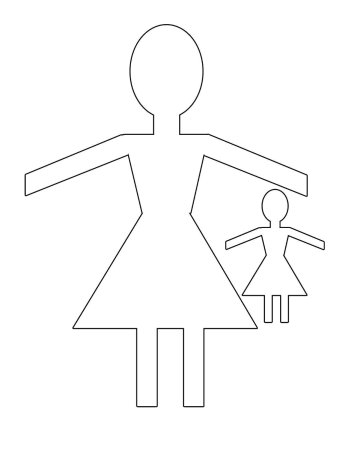 Трафарет куклы