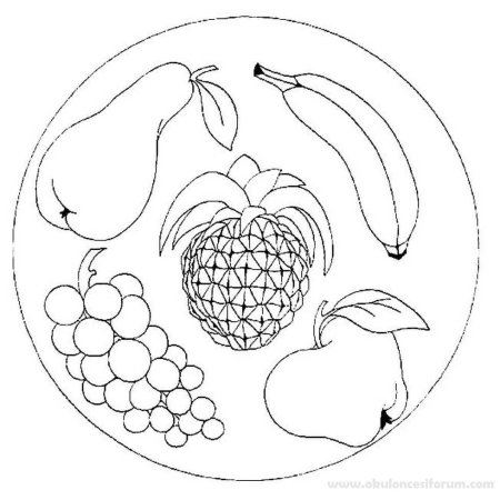 Тарелка с фкуктамираскраска