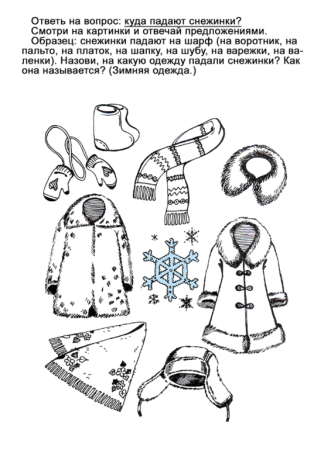 Раскраска зимняя одежда