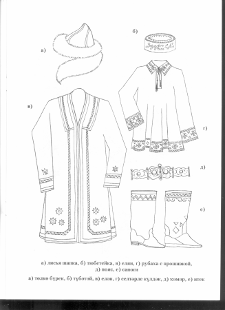 Башкирский национальный костюм башкир раскраска