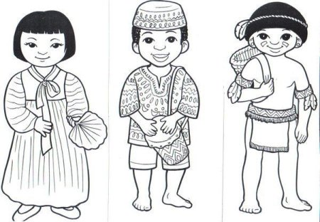 Трафарет костюмов народов россии в картинках для печати для детей (47 фото)