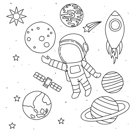 Космос раскраска для детей