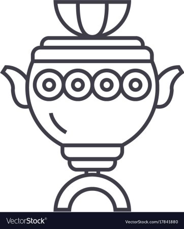 Трафарет самовара для аппликации
