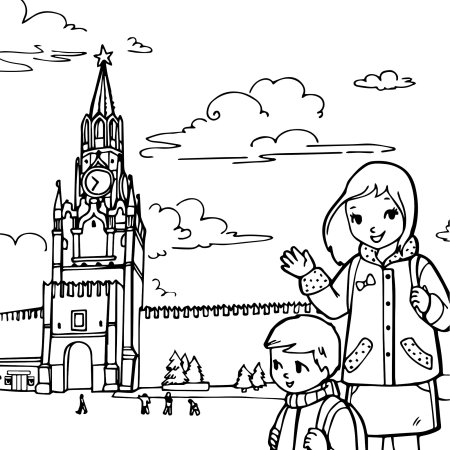 Кремль раскраска для детей