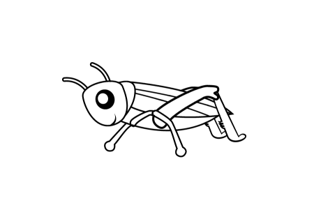 Кузнечик рисунок раскраска