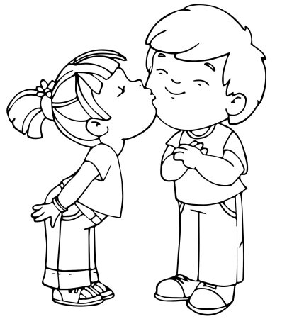 Раскраска тяночки и маличики