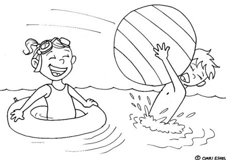 Раскраска лето море для детей 6-7 лет