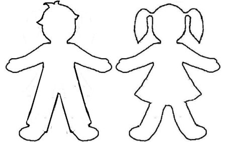Трафарет человека для детей