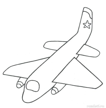 Самолет для раскрашивания для детей 3-4 лет